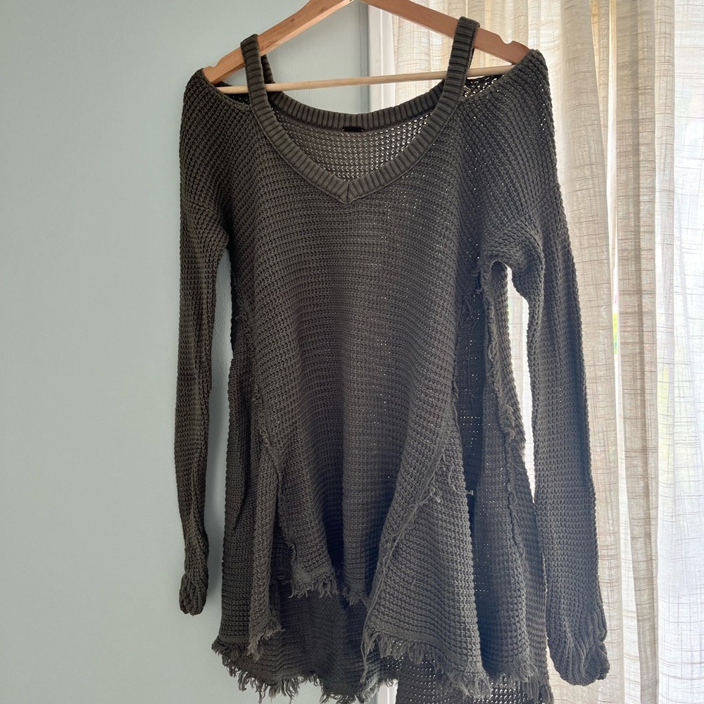 FREE PEOPLE olive green sweater